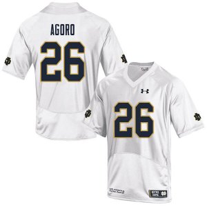 Notre Dame Fighting Irish Men's Temitope Agoro #26 White Under Armour Authentic Stitched College NCAA Football Jersey WPK7299PO